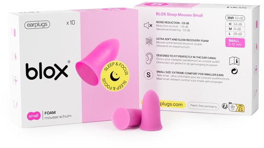 Blox Sleep Mousse Small Rose 5 Paires | Protection oreilles