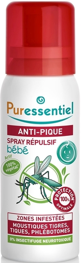 Puressentiel Anti-Pique Spray Répulsif Bébé 60ml | Moustiques - Insectes