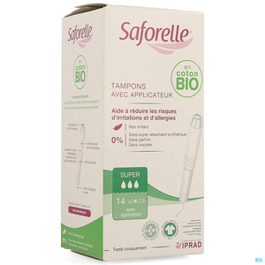 Saforelle Coton Protect Tampons Applicateur Super 14 Tampons