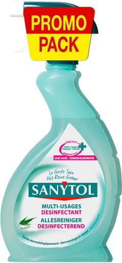 Sanytol Desinfecterende Spray Meervoudig Gebruik Duopack 500 ml (1+1 gratis) | Ontsmettingsmiddel