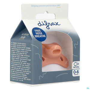 Difrax Sucette Natural 0-6m Peachy