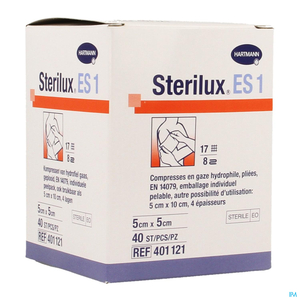 Sterilux No1 40 Compresses Stériles 8pl 5,0x 5,0cm