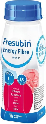 Fresubin Energy Fibre Drink Fraise 4x200ml | Nutrition orale