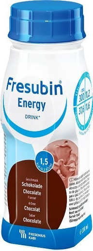 Fresubin Energy Drink Chocolade 4x200ml | Orale voeding