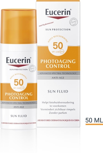 Eucerin Sun Photoaging Control SPF 50 Fluid Anti-Age met pomp 50ml | Bescherming gezicht