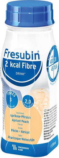 Fresubin 2kcal Fibre Drink Pêche Abricot 4x200ml | Nutrition orale