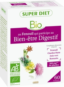 SuperDiet Complexe Bien Etre Digestif Bio 60 Gélules