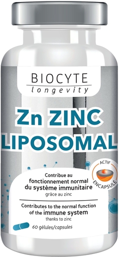 Biocyte Zinc Liposomé 60 capsules | Défenses naturelles - Immunité