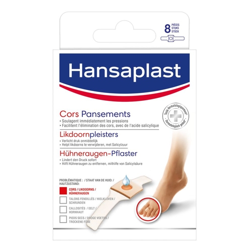 Hansaplast Foot Expert 8 Pansements Cors | Callosité - Cor - Durillon - Oeil de perdrix