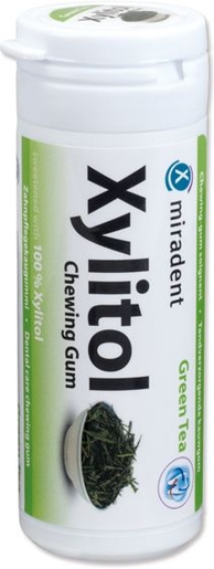 Miradent 30 Chewing Gum Xylitol Thé Vert Sans Sucre | Haleine