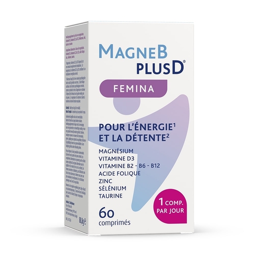 Magne B Plus D Femina 60 tablettes Nouvelle Formule | Multivitamines