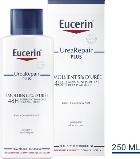 Eucerin UreaRepair Plus Émollient 5% d&#039;Urée Peau Sèche et Rugueuse 250 ml | Sécheresse cutanée sévère