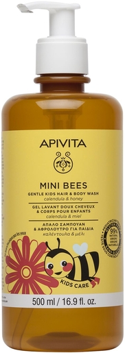 Apivita Mini Bees Gel Lavant Doux Cheveux &amp; Corps Enfants 500ml | Bébé & maman
