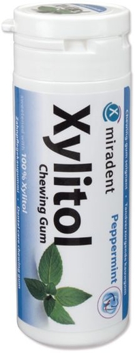 Miradent Chewing Gum Xylitol Menthe Poivrée Sans Sucre 30g | Dentifrice - Hygiène dentaire