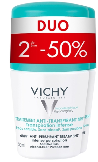 Vichy Duo 2 Déodorants Anti Transpirant x50ml (2eme à -50%) | Déodorants classique