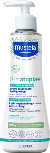 Mustela Stelatopia + Jeukwerende Vetinbrengende Crème Bio 300 ml | Speciale zorgen