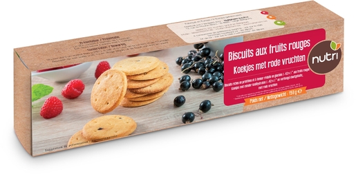 Nutripharm Biscuits Rood Vrucht 4 zakjes x5 Koekjes | Eiwitdiëten