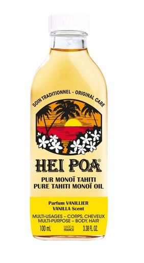 Hei Poa Soin Traditionnel Pur Monoi Tahiti 100ml (Parfum Vanillier) | Soins nutritifs et regénérants