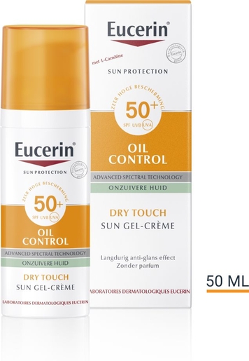 Eucerin Sun Oil Control SPF 50+ Dry Touch Gel-Crème Onzuivere en Vette Huid met pomp 50ml | Zonnebescherming