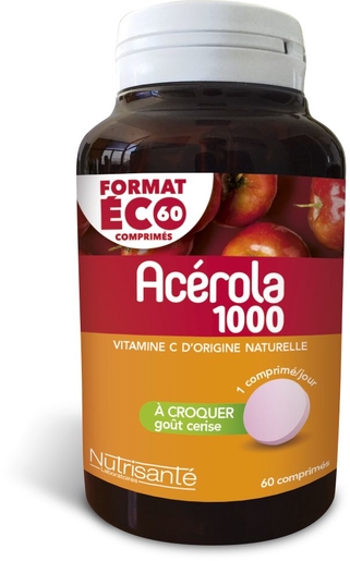 Acerola 1000mg 60 Comprimés à Croquer | Vitamine C