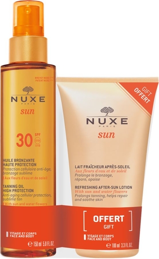 Nuxe Sun Duo Spf 30 Bruinende Olie 150 ml + After Sun 100 ml | Uw zonnebescherming aan de laagste prijs