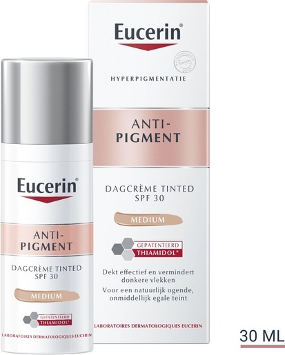Eucerin Anti-Pigment Dagcrème Tinted SPF 30 Getint Medium Hyperpigmentatie met pomp 50ml | Antirimpel