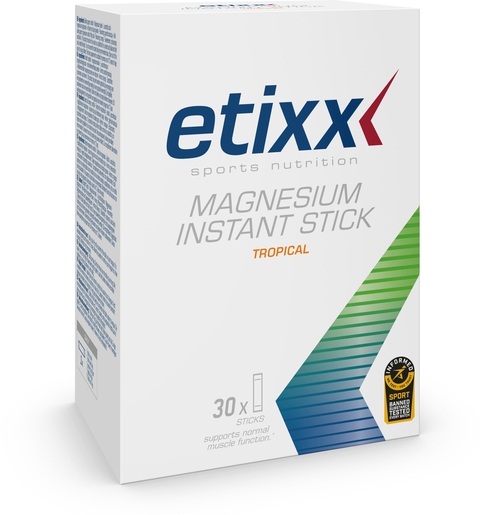 Etixx Magnesium 30 Instant Sticks (Tropische vruchten) | Doorzettingsvermogen
