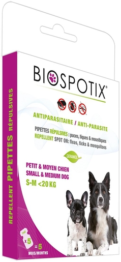Biogance Biospotix Hond Insectenwerende Pipetten S-M 5 x 1 ml | Dieren