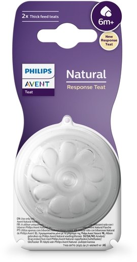 Philips Avent Natural Speen Dikke Vloeistof Debiet 6 +6 Maanden 2 Stuks | Spenen