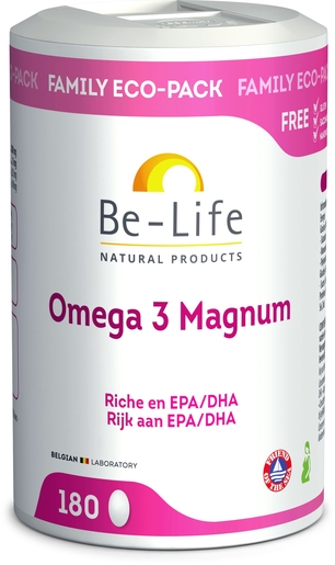 Be Life Omega 3 Magnum 180 Capsules | Bloedsomloop