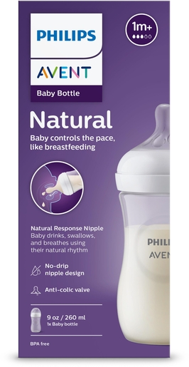 Philips Avent Natural Zuigfles 1M+ 260 ml | Zuigflessen
