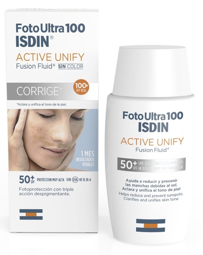 ISDIN FotoUltra Active Unify Fusion Fluid SPF 50+ 50ml | Pigmentproblemen