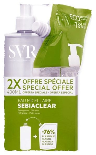 SVR Sebiaclear Micellair Water 400 ml + Navulling 400 ml | Make-upremovers - Reiniging