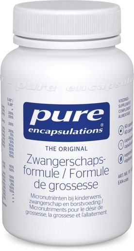 Pure Encapsulations Formule Zwangerschap 60 Capsules | Vitaminen en voedingssupplement voor tijdens de zwangerschap 