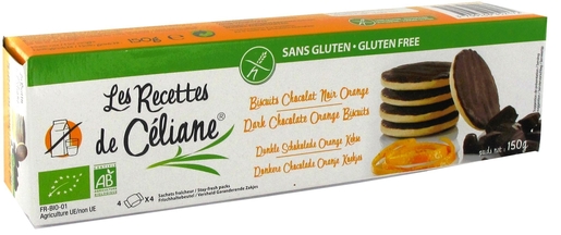 Celiane Biscuit Chocolat Noir Orange Bio 150g 4652 | Sans gluten