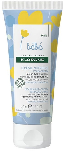 Klorane Baby Voedende Crème Cold Cream 40ml (nieuwe formule) | Melkkorstjes