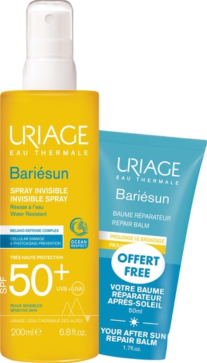 Uriage Bariesun Spray SPF50+ 200 ml + Herstellende Balsem 50 ml | Zonneproducten