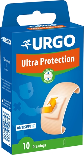 URGO Ultra Protection 10 Pansements avec Antiseptique | Pansements - Sparadraps - Bandes