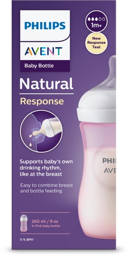 Philips Avent Natural Zuigfles 1M+ Roze 260 ml | Zuigflessen