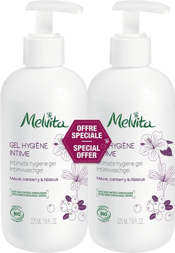 Melvita Gel Hygiène Intime 2x225ml | Soins pour hygiène quotidienne