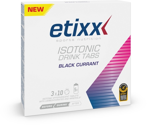 Etixx Isotonic Drink Tabs Black Currant 3x10 Comprimés Effervescents | Vitamines
