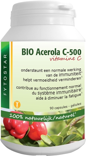 Fytostar Bio Acerola C500 Maxi 90 Gélules | Défenses naturelles - Immunité