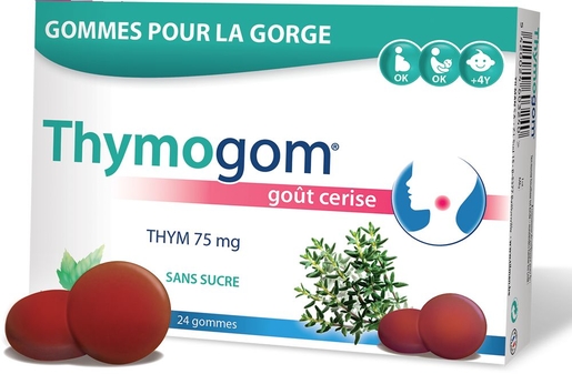 Thymogom 24 Gommes à l&#039;Extrait de Thym | Mal de gorge - Toux