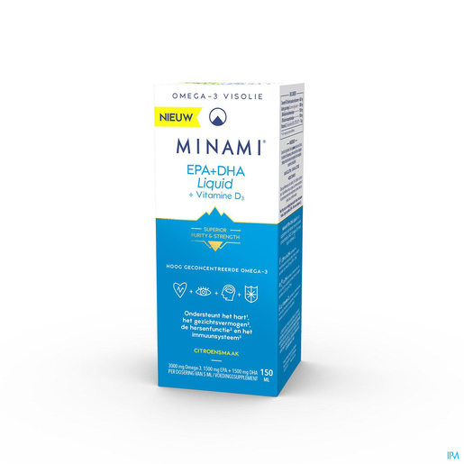 Minami EPA + DHA Liquid + Vitamine D3 150 ml | Omega 3 - Omega 6