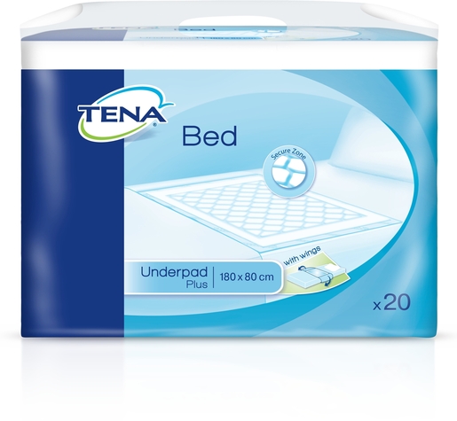 Tena Bed Underpad Plus Wings 80x180cm 20 Pièces | Alèses