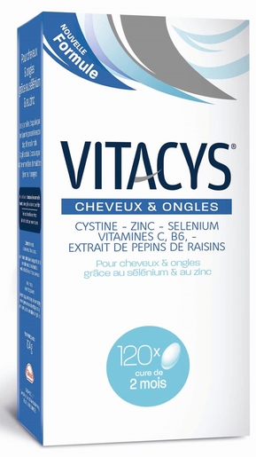 Vitacys 120 Comprimés | Vitamines - Chute de cheveux - Ongles cassants