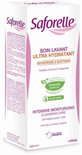 Saforelle Soin Lavant Ultra Hydratant 500ml | Soins pour hygiène quotidienne