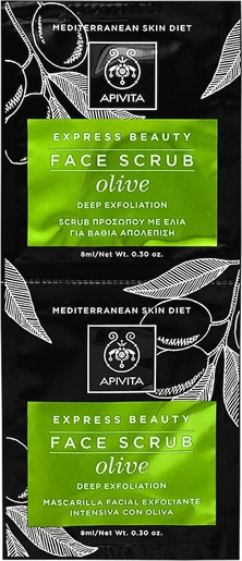 Apivita Express Beauty Face Scrub Olive 2x8ml | Make-upremovers - Reiniging