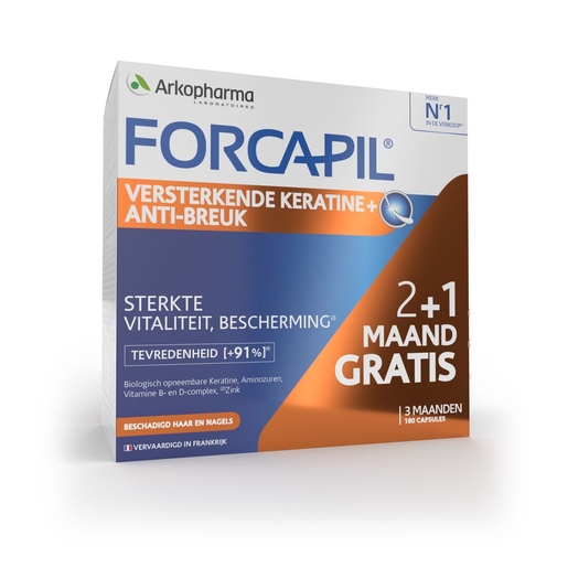 Forcapil Keratine + Lot Caps 180 | Haaruitval - Gebroken nagels
