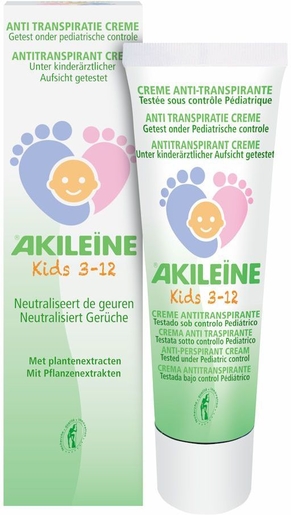 Akileine Kids 3-12 Antitranspiratiecrème 50ml | Transpiratie - Warme voeten